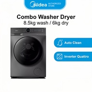 SG Stock Midea MF200D85B Dark Grey Washer-Dryer Combo  8.5kg  Water Efficiency 4 Ticks