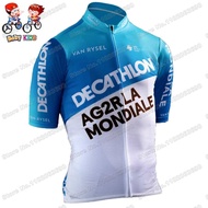2026 SALE 2025 Style Kids Team AG2R Cycling Jersey Set Boys Girls France Cycling Clothing Children R