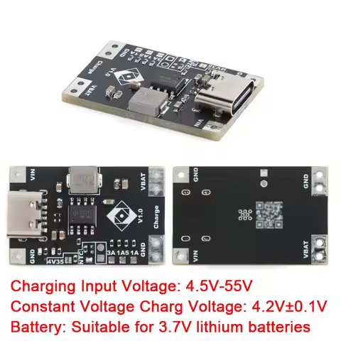 Type C USB Input High Current 3A Polymer Ternary Lithium Battery Quick Fast Charging Board Module IP