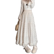 Skirts Wanita Corak Bunga Ruffle LNA60317