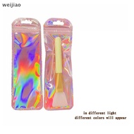 wei 50pcs 4 Styles Laser Paaging Bag Flat Cosmetic Bag Holographic Bags ie