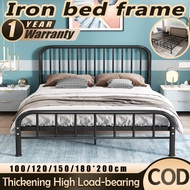 Steel Bed Frame Metal Bed Frame Double Bed Bed Frame Queen Size Queen Bed Frame Metal Strong High Load-Bearing Iron Bed