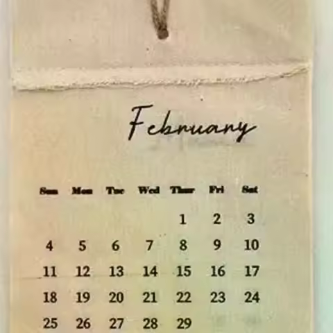 2026 Canvas Hook-Style Fabric Calendar Wall Calendar Retro Style Wall Calendar Decoration