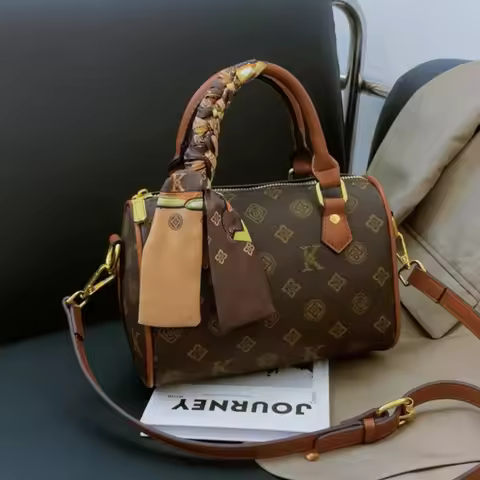 2026 Versatile Printed Boston Pillow Bag Women Crossbody Shoulder Handbag Fashion Daily Bag