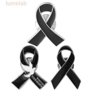 LUMELAB​ Funeral Ribbon Badge Brooch, Breast Cancer Melanoma Cancer Black Ribbon Pin, Sweet Lapel Pi
