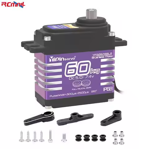 YP3260BLS 60KG 5.0-7.4V High Torque Steel Gear Digital Servo Brushless Motor 180°/270° with Metal Se