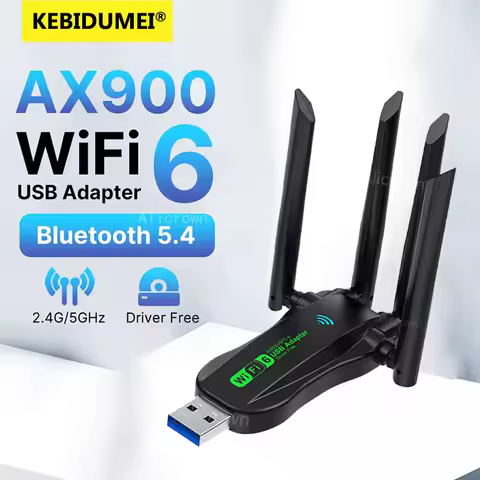 WIFI 6 AX900 BT 5.4 USB WiFi Adapter 2in1 Dongle 4 Antennas Wireless Wlan External Network Card for 