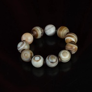 Tibet Derivative Dzi Beads Qing Dynasty Baiqin Genuine Round Buddha Eye Beads Natural Dzi Bracelet B