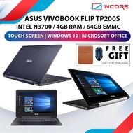 Asus VivoBook Flip TP200S Touch - Intel Quad Core N3700 / 4GB RAM / 64GB SSD Budget Laptop Notebook 