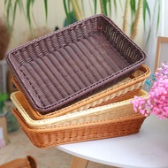 [Storage Basket] Imitation Rattan Hand-Woven Basket Imitation Rattan Fruit Basket Rattan Fruit Baske