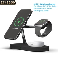 5 In 1 Magnetic Wireless Charger Pd Fast Charger Holder For Iphone 14/13/12pro Max Charge Fast For Apple Watch 8 7 6 Airpods Pro