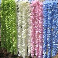 Artificial Hydrangea Wisteria Flower For DIY Simulation Wedding Arch Rattan Wall Hanging Home Party 