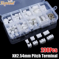 TOPTOOL 230Pcs 2.54mm Pitch Terminal, Housing Kit 2p 3p 4p 5pin Pin Connector, Male And Female 4 Val