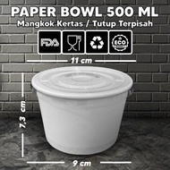 Paper Bowl Tebal 500ml Mangkuk Tahan Panas Microwave Mangkok Kertas +