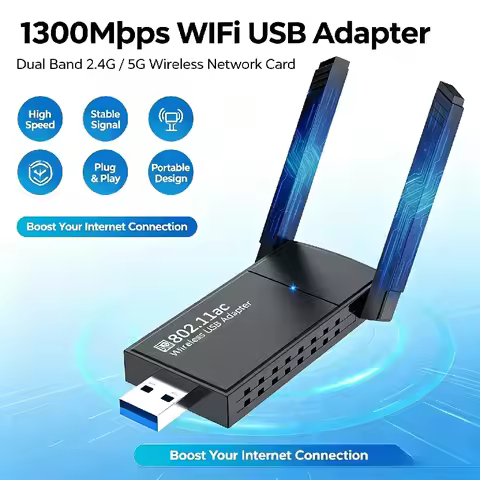 USB 3.0 WiFi Dongle, 1300Mbps Dual Band USB WiFi Adapter, 2.4G+5G 802.11ac Wireless Network Adapter 