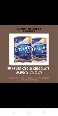 Ensure gold chocolate.  850grams x 2 ( 2 weeks bundle)milk supplements for adult and senior.By Abott