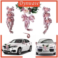 [Dynwave] Wedding Car Decoration Kits Large Heart Flowers Plate &amp; 5m Ribbons &amp; 6 Bows