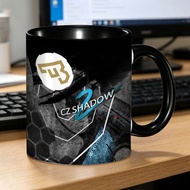 Custom CZ Shadow 2 Mug, Grey & Black Tactical Design with Brand Logo Futuristic Pattern, Bold "CZ SH