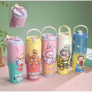 Labubu Tumbler With Handle 890ml Viral Aesthetic Tumbler Labubu Stainless Steel 304 + Straw