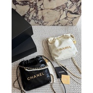 Xiangjia mini 22bag mini Garbage Bag Drawstring Diamond Pearl Chain Bucket Bag Shoulder Messenger Ba