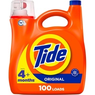 Tide Laundry Detergent Liquid, Original Scent, HE Compatible, 100 Loads, 132 fl oz, Tide Laundry Det