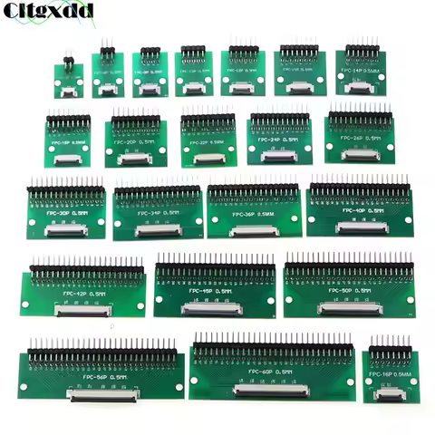 1pcs FPC/FFC Adapter Board 0.5mm To 2.54mm Connector Double Row Straight Needle 4/6/8/10/12/14/15/16