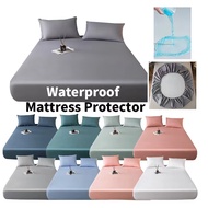 2022 New Style 100% Waterproof Mattress Protector Luxury Brushed Fitted Bedsheet Soft Anti Bacterial Bed Cover Single/Queen/King Size