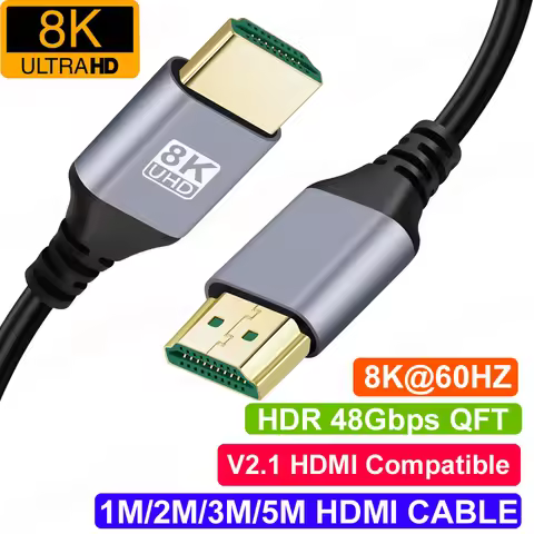 0.5M 1M 2M 3M 5M Nylon Braid 8K@60HZ 7680*4320 4K@120HZ 3840*2160 1080p HDR 48Gbps QFT V2.1 HDMI Com
