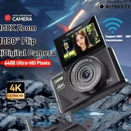 Digital Camera 64MP WIFI 4K Digital Camera Selfile Camera 18X Digital Zoom with 180 Flip Screen Vlog