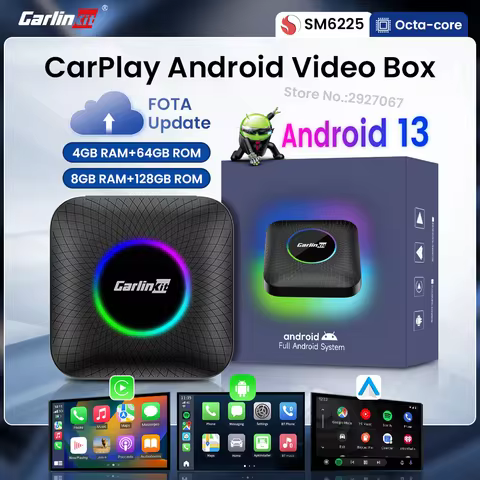 CarlinKit SM6225 CarPlay Ai Box Android 13 TV Streaming Box for OEM Car Wireless CarPlay Android Aut