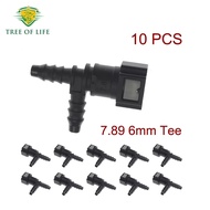 2/5/10 Car Fuel Line Quick Tee Connector Hose Coupler 7.89 ID6 Rubber Nylon Oil Line Pipe Connect Di