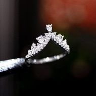 KL6001 Lady Princess Women's Silver Ring Half Plate 1.5mm Pear Cut Water Drop Stone by Kylan Silver