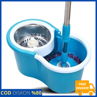 COD Spin Mop Alat Pel Putar Otomatis Peras Tanpa Pakai Tangan Stainless Steel Lantai Super Bersih + Ember Multifungsi Cepat Kering Super Mop Pel