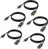 DisplayPort to HDMI Cable 6 feet 5-Pack, 4K Display Port to HDMI Cables Uni-Directional DP to HDMI Cord for Dell, Monitor, Projector, Desktop, AMD, Lenovo, HP, ThinkPad and More