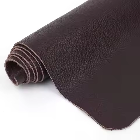 Deep brown cowhide leather material, top layer cowhide leather cushion, whole cowhide leather fabric