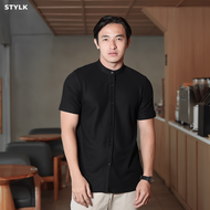 Kemeja Hitam Pria Casual Lengan Pendek Slim Fit Anti Kusut Nyaman dan Lembut - Stylelaki LAPIQUE