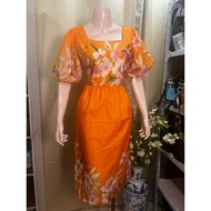 LJ BKK APPAREL FROM : FLORAL MAXI DRESS IN PUFF SLEEVE (FREE SIZE FITS S-L)
