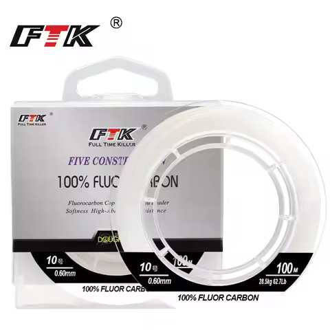 FTK 100m 100% FluoroCarbon Line Fishing Line Japan 0.14mm-1.0mm 5.5LB-130.9LB Fishing Wire Fishing B