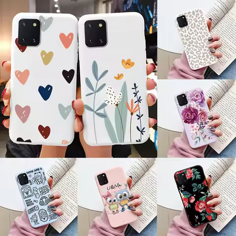 Soft Case For Samsung Galaxy Note 10 Lite Phone Cover Cute Flowers Butterfly Fundas TPU Coque For Sa