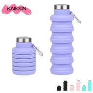 KAIKXIN Collapsible Water Bottle, 17oz Silicone Foldable Water Bottle, Portable BPA Free With Carabi