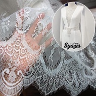 6 colors Soft Lace | French Lace | Chantilly Lace | Wide Eyelash Border Lace 2 Layer [004] 3mx0.7m |