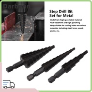 DARBEMY 3pcs Step Drill Bit Set, Black Precision Hex Handle Step Drill Bit, Set Hex Shank Bearing St