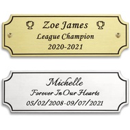 3"W x 1"H, Custom Elegant Engraved Plate, Personalized Memorial Name Plate for Trophy, Frames, Urn, 