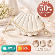 Beg Kerang Wanita Pearl Sling Bag PU Leather OOTD