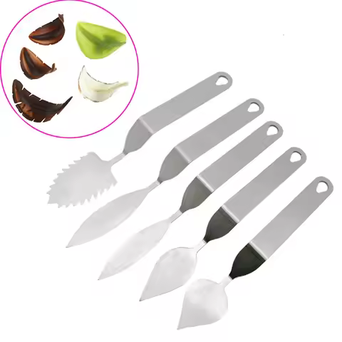 5Styles DIY Chocolate Stainless Steel Feather Knife Leaf Cake Decoration Mousse Egg Baking Tool Supp
