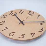 Mod - 深木紋靜音時鐘沉穩自然掛鐘靜音