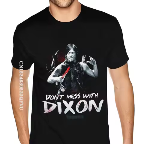Walking Dead Daryl Dixon Printed Mens Tshirt Plus Size Men's Personalized Photo T Shirts Camisa Stre