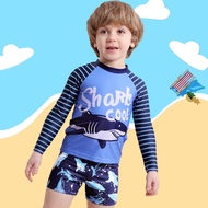 Long-sleeved boys' swimsuit, COONGKIDS AT1408 with cool shark pattern for children 9-35kg