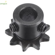 YANGGUA 9 Tooth Gear, Single Strand 1/4" Pitch Black Oxide Roller Sprockets, Durable 25 Chain C45 Ca