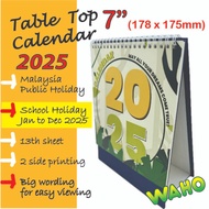 7" Table Calendar Horse 2025 Racing Horse Calendar 2025 Public Holiday Calendar Kalendar Kuda 2025 跑